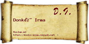 Donkó Irma névjegykártya